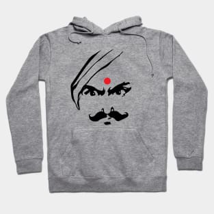 Bharathiyar Angry Face Tamil Poet Quote Hoodie